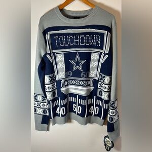 NFL Dallas Cowboys LED Light Up Sweater Pullover Touch Down Size L NWT